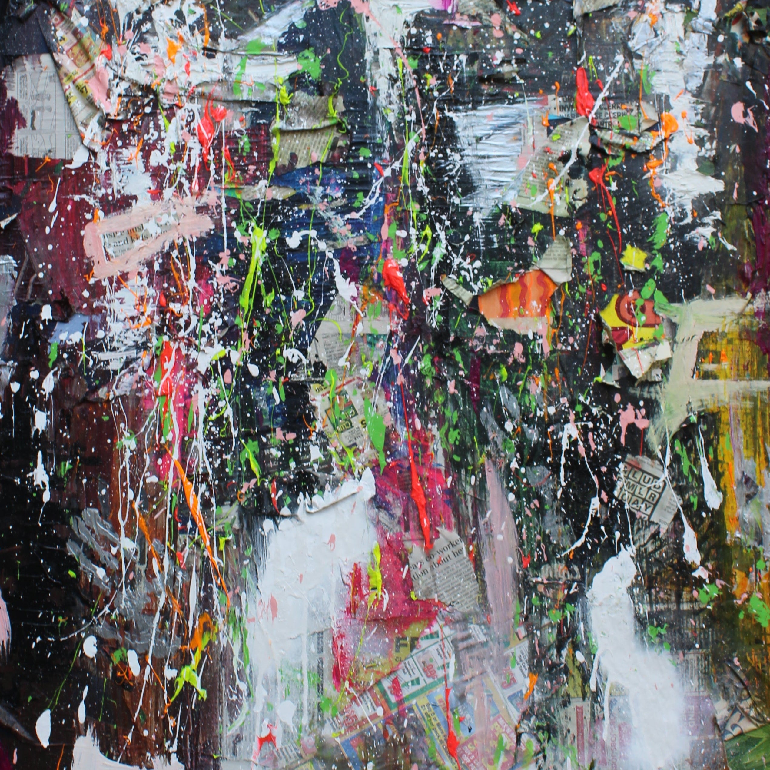 Abstract painting on a textured surface